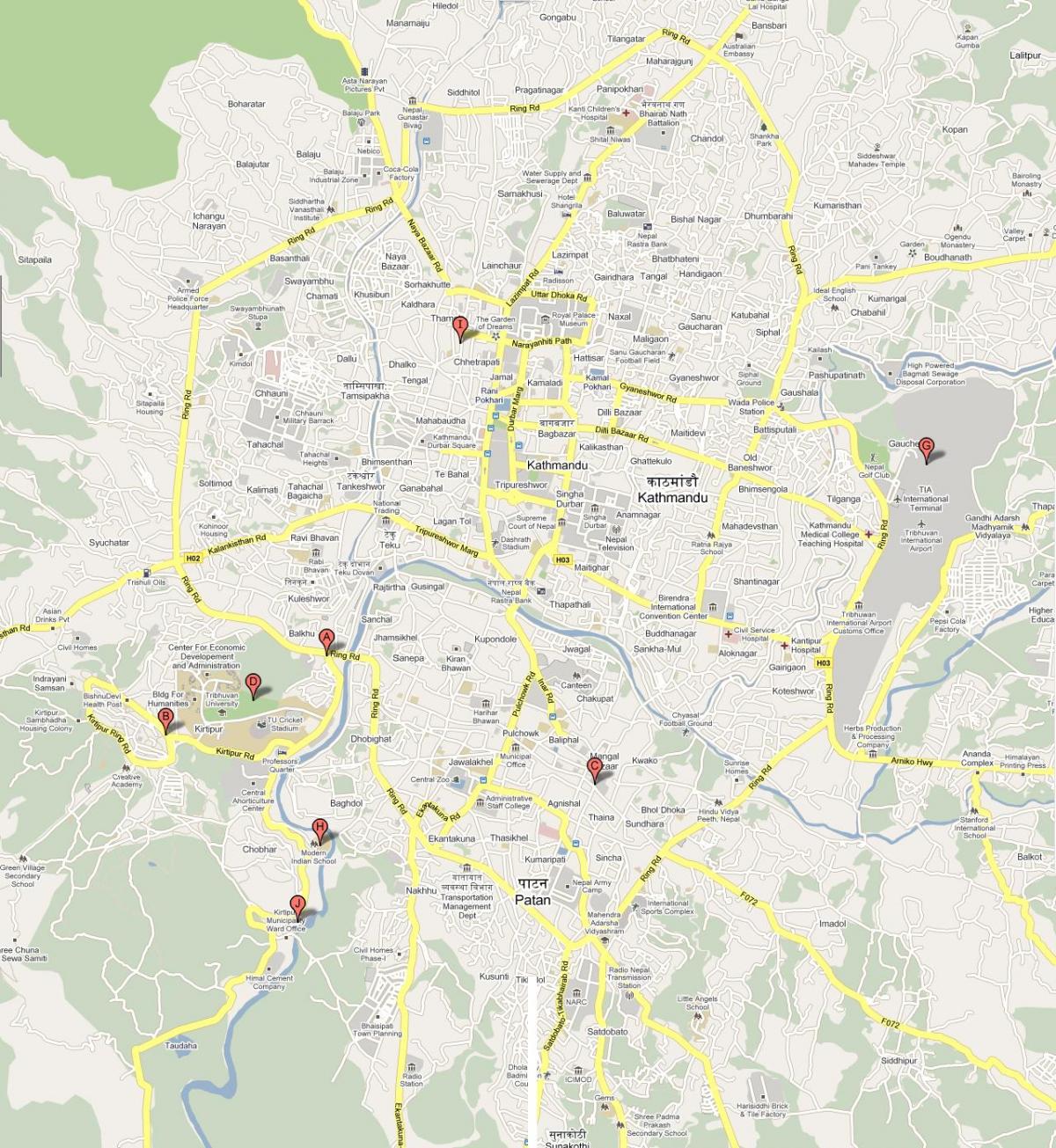 ನಕ್ಷೆ ಕೆಟಿಎಂ ನೇಪಾಳ