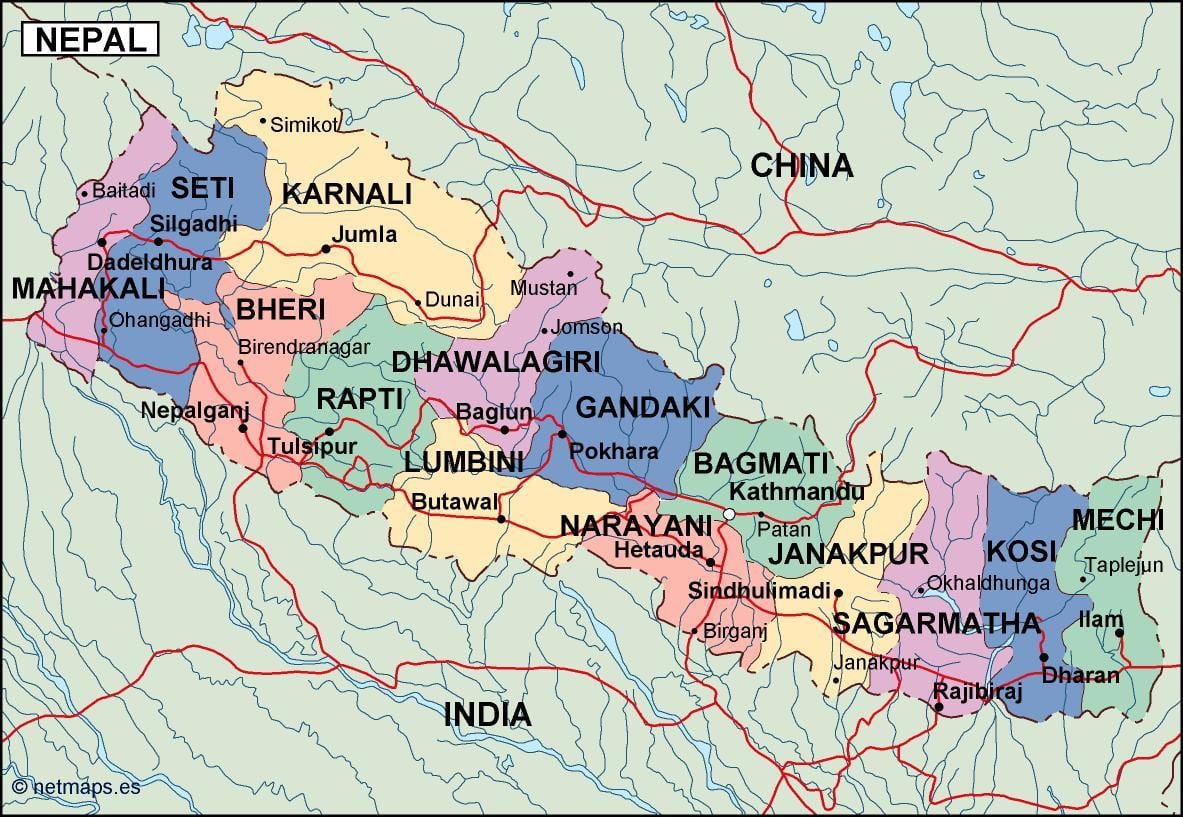 ನಕ್ಷೆ ಡಿಜಿಟಲ್ ನೇಪಾಳ