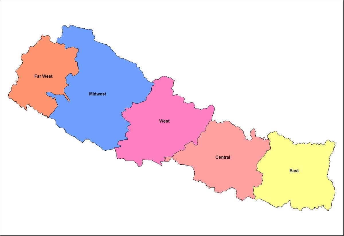ನಕ್ಷೆ ಪೂರ್ವ ಅಭಿವೃದ್ಧಿ ಪ್ರದೇಶದಲ್ಲಿ ನೇಪಾಳ