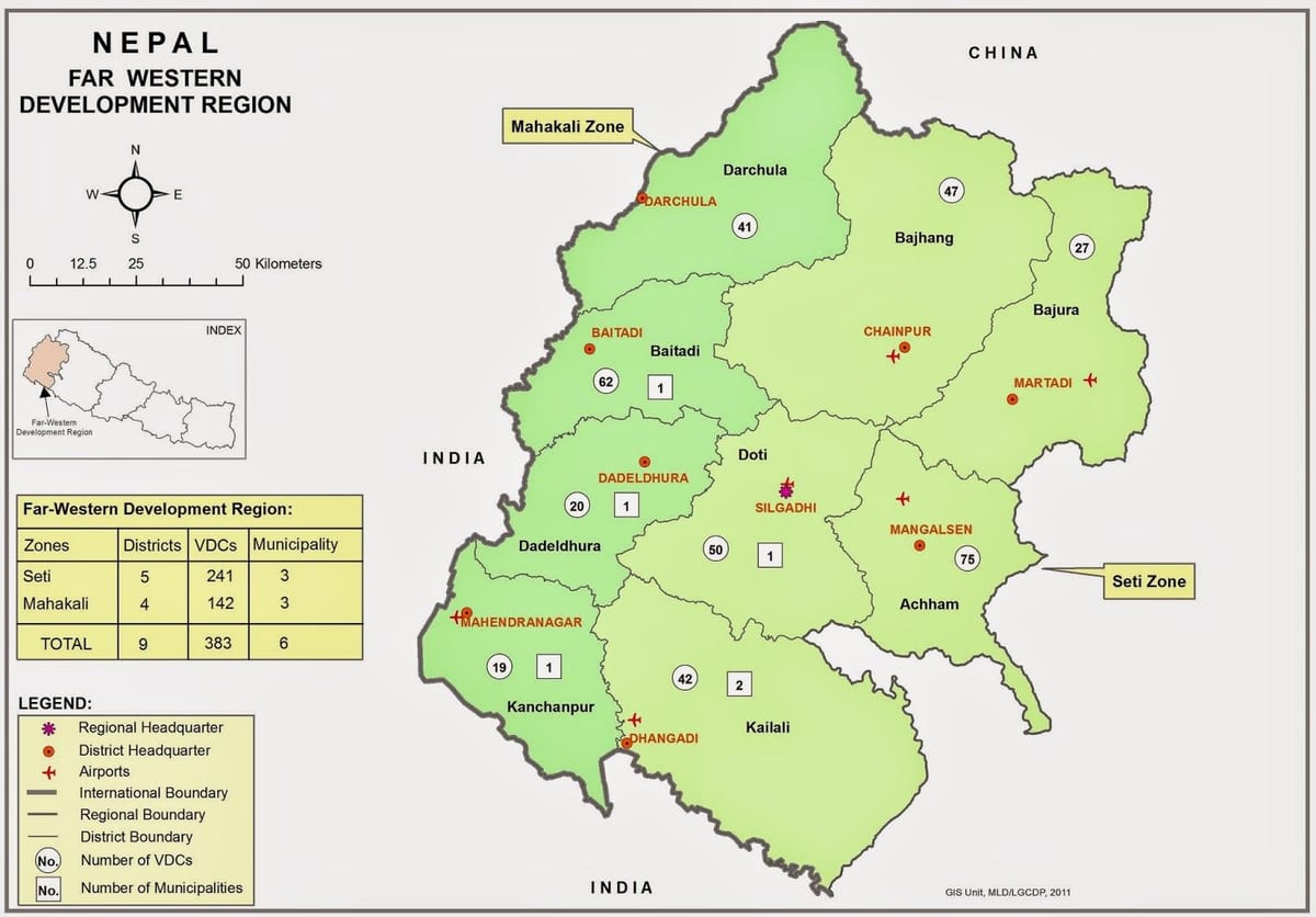 ನಕ್ಷೆ ಪಶ್ಚಿಮ ನೇಪಾಳ