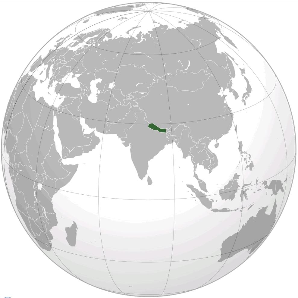 ನಕ್ಷೆ ಭೂಮಿಯ ನೇಪಾಳ