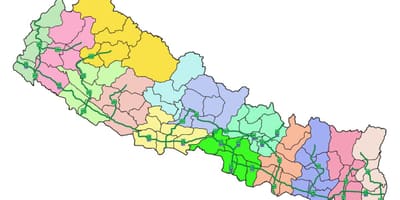 ನಕ್ಷೆ ನೇಪಾಳ ಪ್ರಮುಖ ಹೆದ್ದಾರಿಗಳು