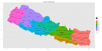 ನಕ್ಷೆ ನೇಪಾಳ ಏಳು ರಾಜ್ಯಗಳು