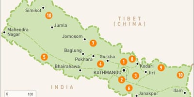 ನೇಪಾಳ ನಕ್ಷೆ ಪ್ರದೇಶಗಳಲ್ಲಿ