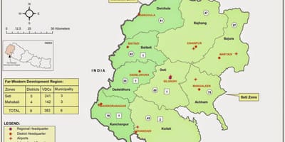 ನಕ್ಷೆ ಪಶ್ಚಿಮ ನೇಪಾಳ