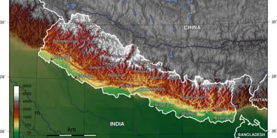 ಸ್ಥಳಾಕೃತಿಯ ನಕ್ಷೆ ನೇಪಾಳ